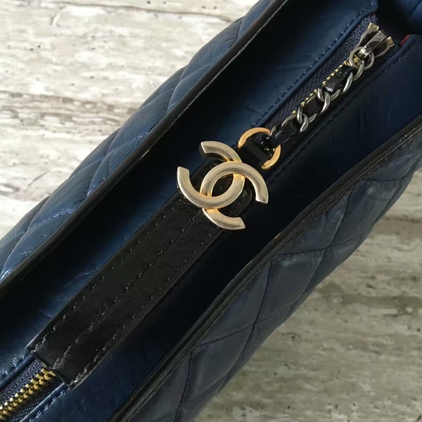 Chanel Gabrielly Calf Leather Shoulder Bag 93824 Blue