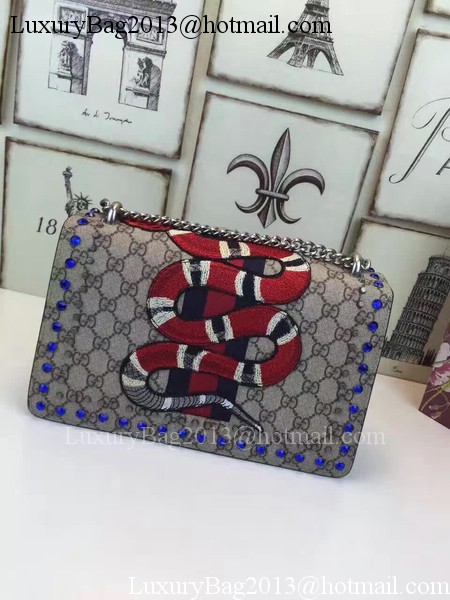 Gucci Dionysus GG Supreme Canvas Shoulder Bag 400249B Snake