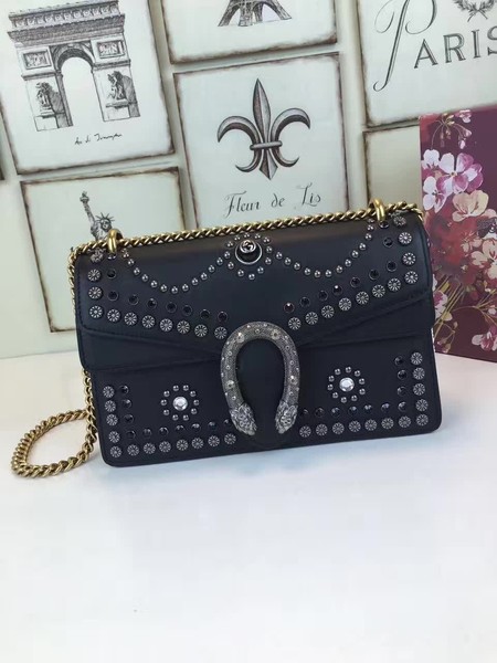 Gucci Dionysus Studded Shoulder Bag 400249B Black