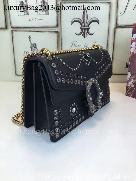 Gucci Dionysus Studded Shoulder Bag 400249B Black