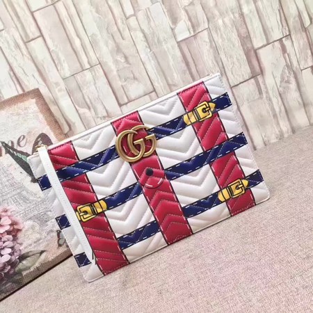 Gucci GG Marmont Trompe Loeil Pouch 466489 White