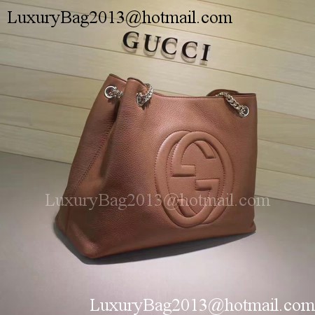 Gucci Soho Medium Tote Bag Calfskin Leather 308982 Apricot