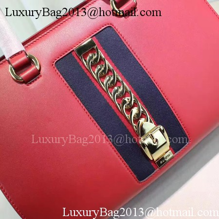 Gucci Sylvie Leather Top Handle Bag 453790 Red