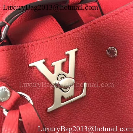 Louis Vuitton Soft Calfskin LOCKME BUCKET M54677 Red