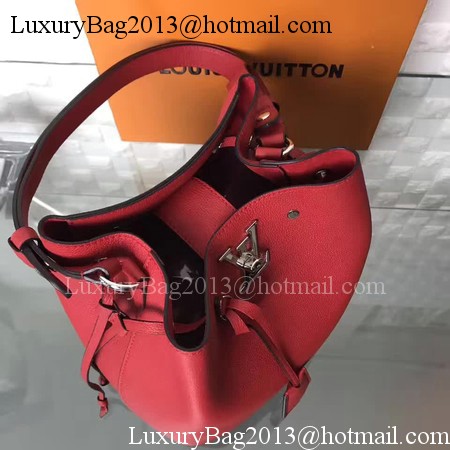 Louis Vuitton Soft Calfskin LOCKME BUCKET M54677 Red