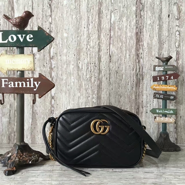 Gucci GG Marmont Matelasse Mini Shoulder Bag 448065A Black