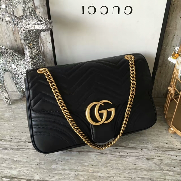 Gucci GG Marmont Velvet Shoulder Bag 443496A Black