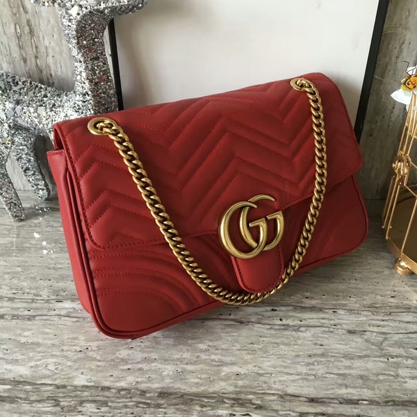 Gucci GG Marmont Velvet Shoulder Bag 443496A Red