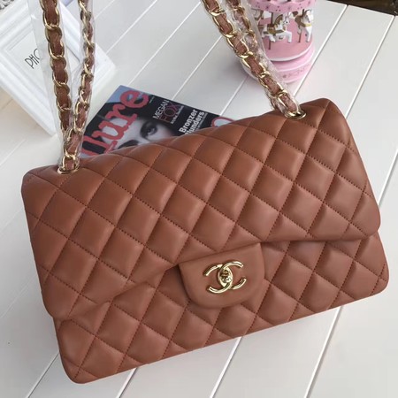 Chanel 2.55 Series Flap Bags Brown Original Sheepskin A1112 Gold