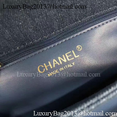 Chanel Classic Top Flap Bag Blue Original Denim A92236 Gold