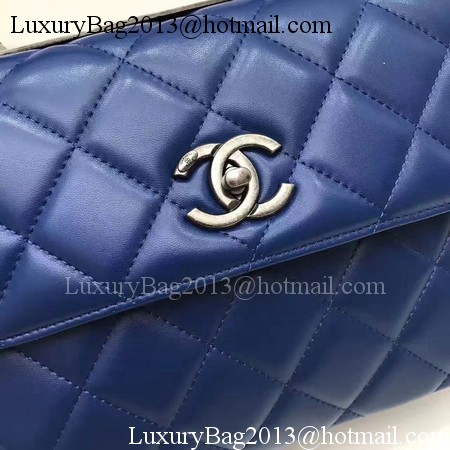 Chanel Classic Top Handle Bag Original Sheepskin Leather A92991 Royal