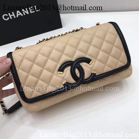 Chanel Flap Shoulder Bag Original Cannage Pattern A94430 Apricot