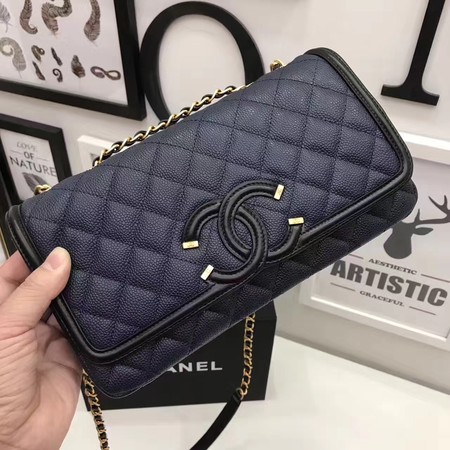 Chanel Flap Shoulder Bag Original Cannage Pattern A94430 Royal