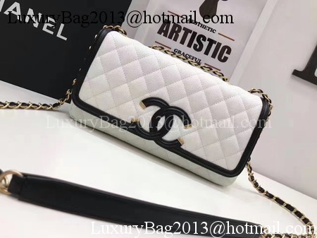 Chanel Flap Shoulder Bag Original Cannage Pattern A94430 White&Black