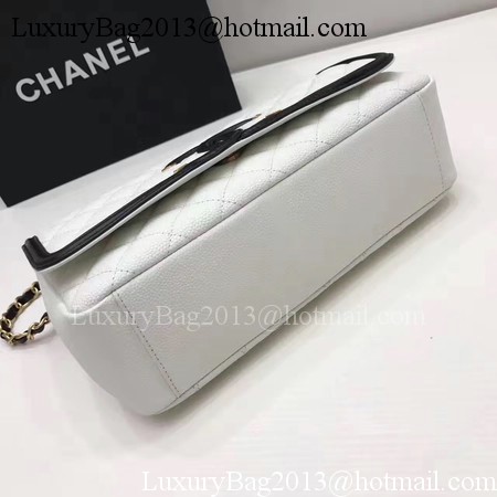 Chanel Flap Shoulder Bag Original Cannage Pattern A94430 White&Black