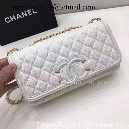 Chanel Flap Shoulder Bag Original Cannage Pattern A94430 White