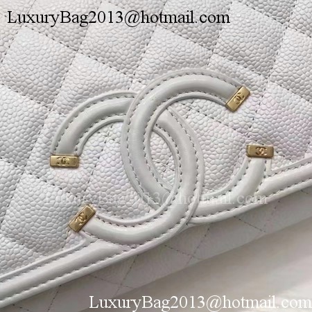 Chanel Flap Shoulder Bag Original Cannage Pattern A94430 White