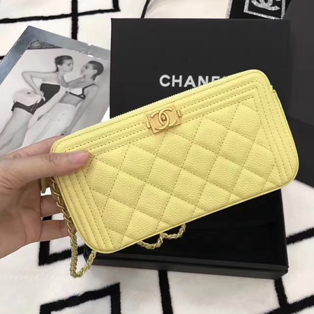 Chanel mini Shoulder Bag Cannage Pattern A94452 Lemon