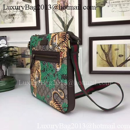 Gucci Tiger GG Supreme Messenger Bag 406408 Green