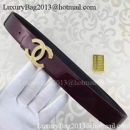 Chanel 30mm Patent Leather Belt CH5230 Wine