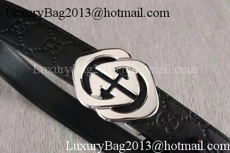 Gucci 34mm Leather Belt GG0803 Black