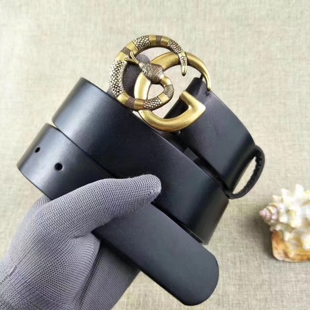 Gucci 34mm Leather Belt GG2369 Black