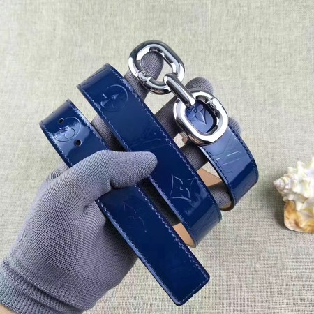 Louis Vuitton 30mm Patent Leather Belt M4226 Blue