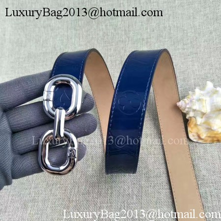 Louis Vuitton 30mm Patent Leather Belt M4226 Blue