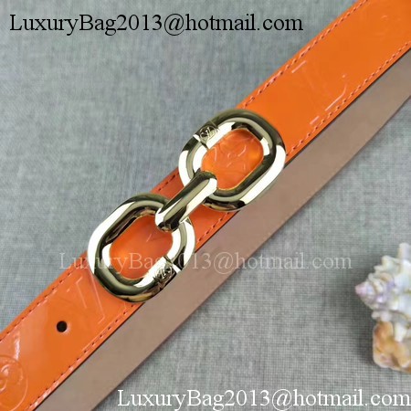 Louis Vuitton 30mm Patent Leather Belt M4226 Orange