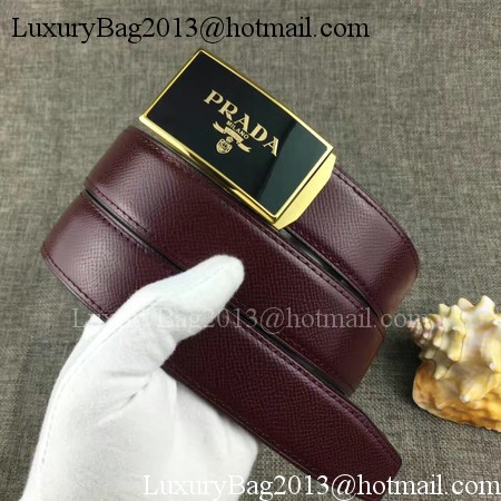 Prada 34mm Leather Belt PD0801 Wine