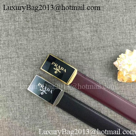 Prada 34mm Leather Belt PD0801 Wine