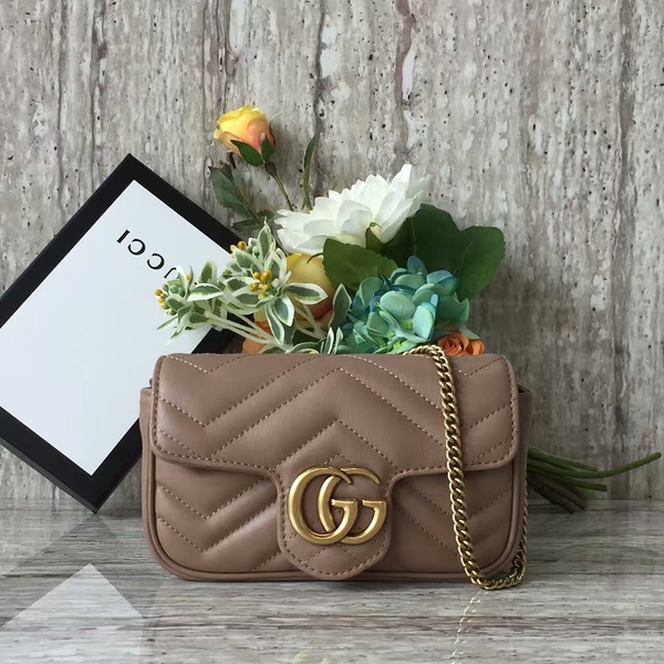 Gucci GG Marmont Velvet Nano Shoulder Bag 476433A Brown