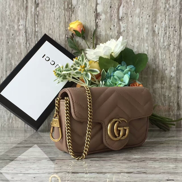 Gucci GG Marmont Velvet Nano Shoulder Bag 476433A Brown