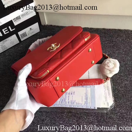 Chanel Classic Top Flap Bag Original Cannage Pattern A96587 Red