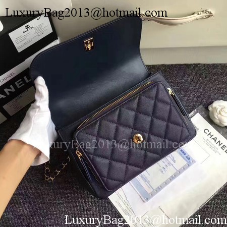 Chanel Classic Top Flap Bag Original Cannage Pattern A96587 Royal