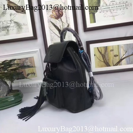 GUCCI Calfskin Leather Backpack 387149 Black