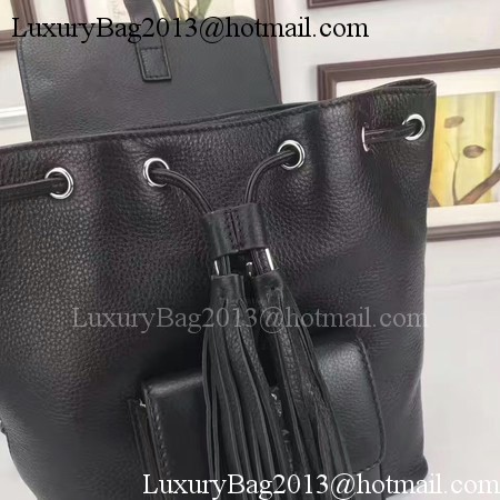 GUCCI Calfskin Leather Backpack 387149 Black