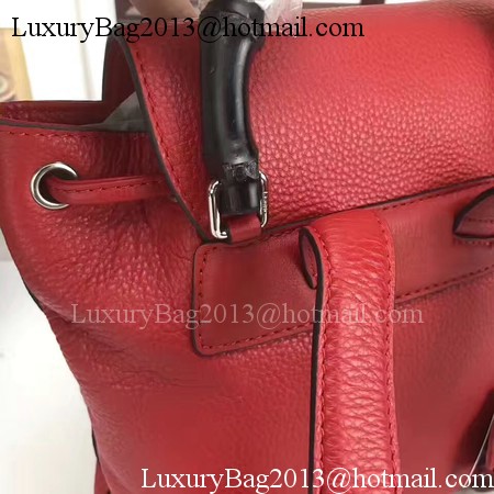 GUCCI Calfskin Leather Backpack 387149 Red