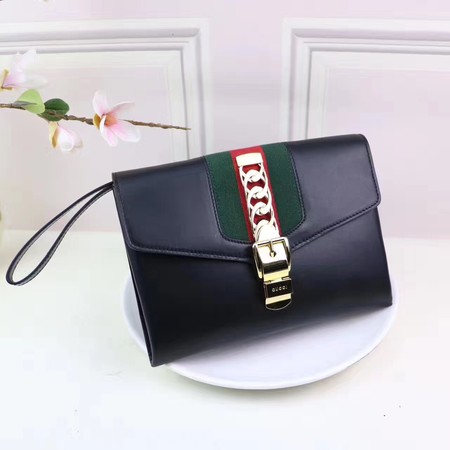 Gucci Calfskin Leather Clutch 477627 Black