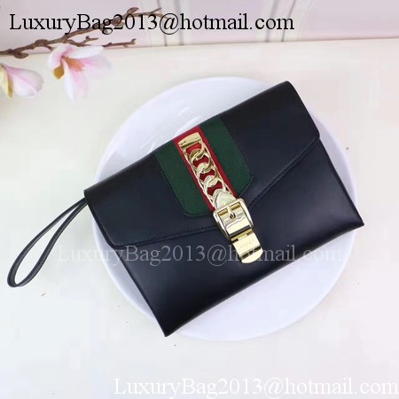 Gucci Calfskin Leather Clutch 477627 Black