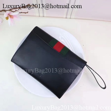 Gucci Calfskin Leather Clutch 477627 Black