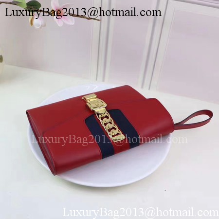 Gucci Calfskin Leather Clutch 477627 Red