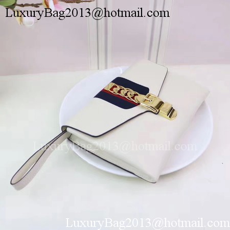 Gucci Calfskin Leather Clutch 477627 White