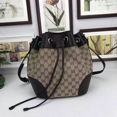 Gucci Classic Bucket Bag Original GG Canvas 381597 Black