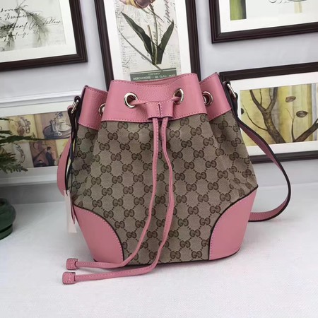 Gucci Classic Bucket Bag Original GG Canvas 381597 Pink