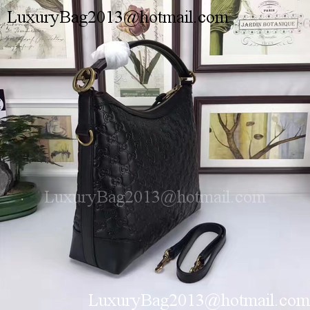 Gucci Miss Signature Leather Hobo Bag 326514 Black