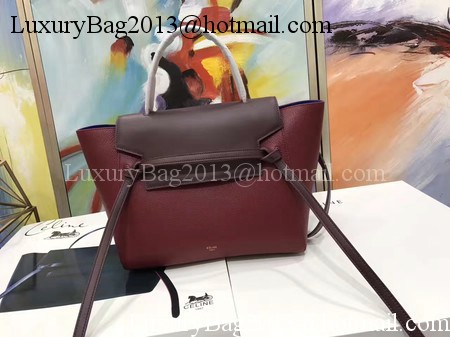 Celine Belt Bag Original Litchi Leather C3349 Wine