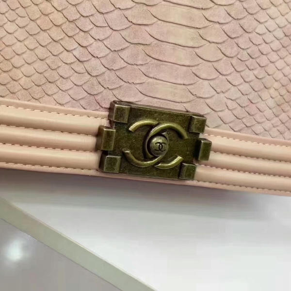 Chanel Le Boy Crocodile Leather Peach A67086 Glod