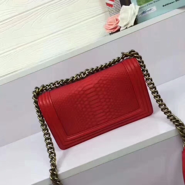 Chanel Le Boy Crocodile Leather Red A67086 Glod