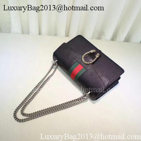 Gucci Dionysus Leather Shoulder Bag 400249 Black